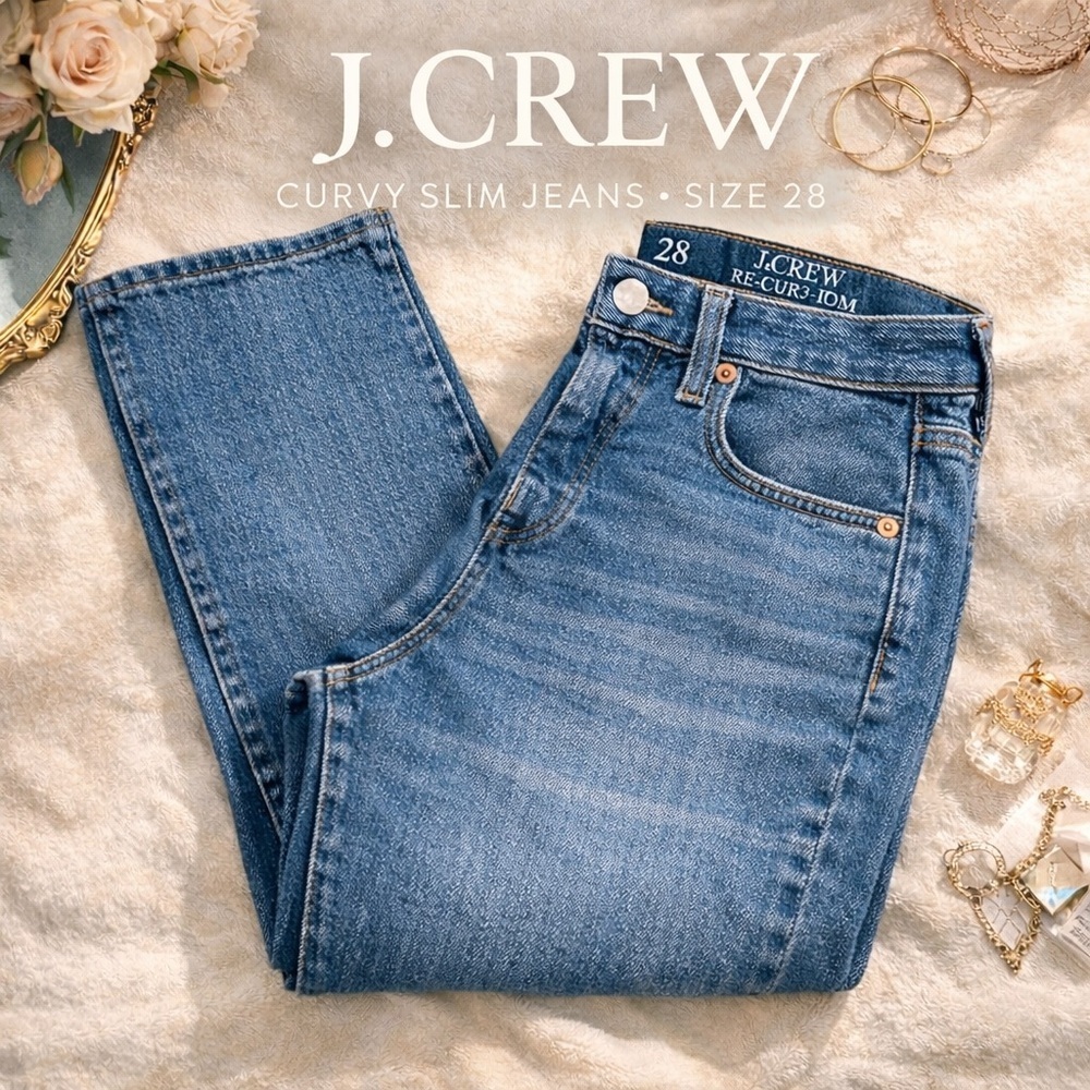 J.Crew Curvy Slim Jeans Size 28 Medium Wash Stretch Denim Classic Fit